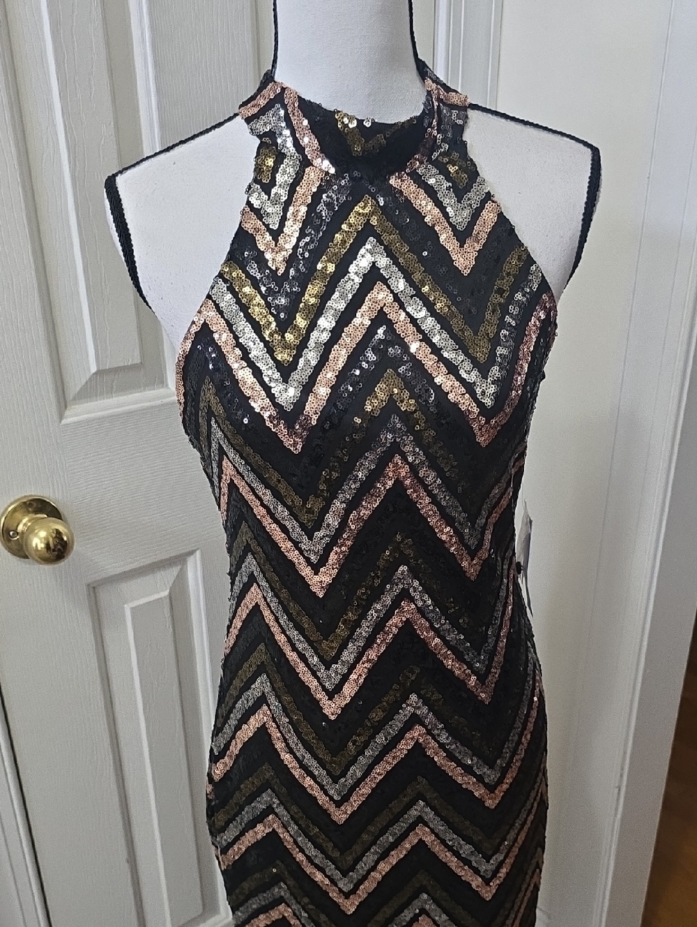 PREMIER AMOUR BRAND WOMEN'S BLACK SEQUIN PARTY DRESS SIZE 10
